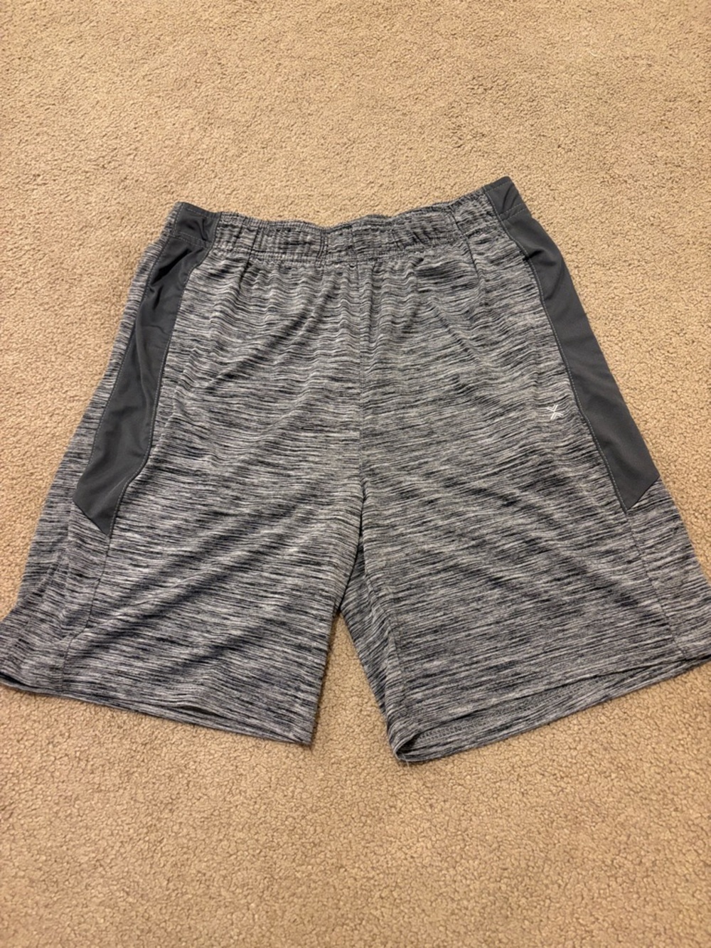 Xersion Grey Heather Athletic Shorts with Dark Grey Side Panels